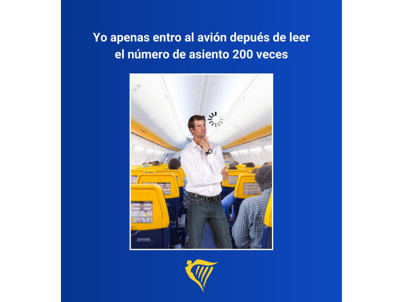 Publicación en redes sociales de Ryanair España que utiliza archivos de bancos de imágenes para su marketing visual humorístico
