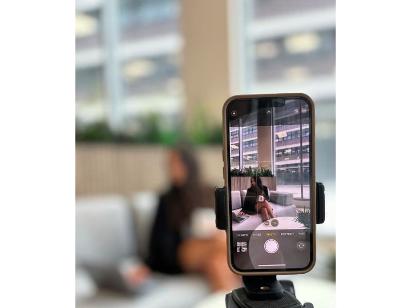 iPhone recording a scene during a shooting in Marbella